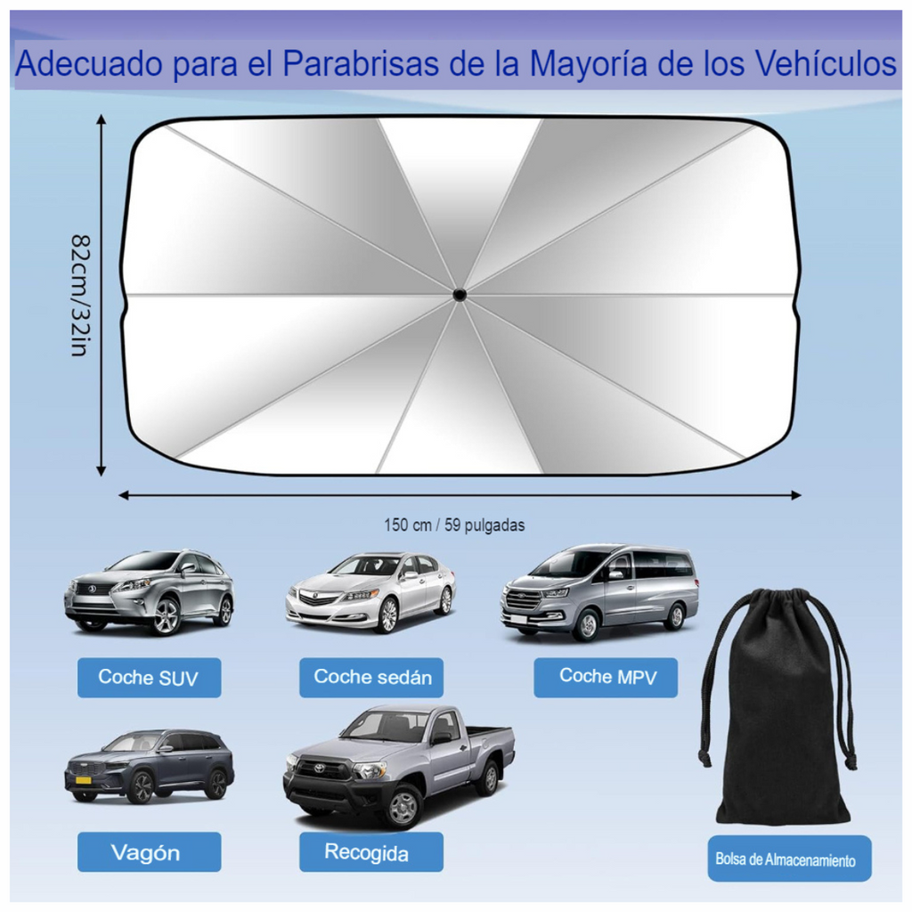 Parasol Retráctil Plegable para Auto 🚗 | Protección Solar y Frescura Instantánea