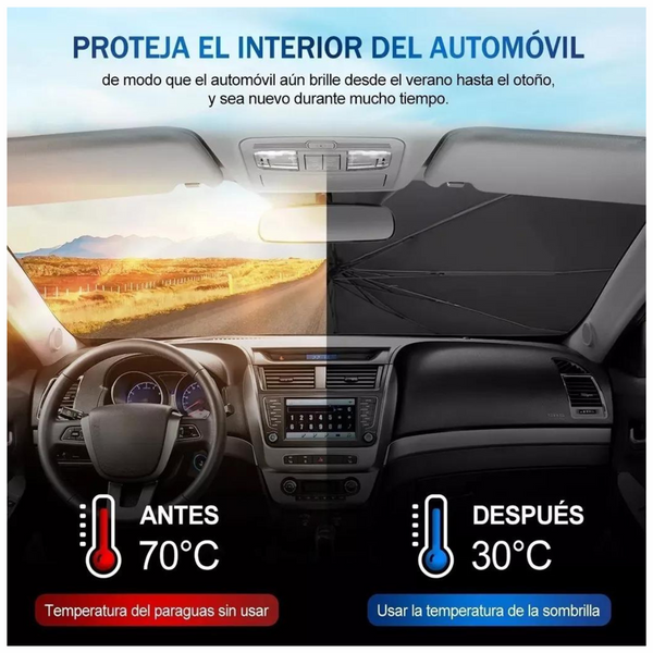 Parasol Retráctil Plegable para Auto 🚗 | Protección Solar y Frescura Instantánea