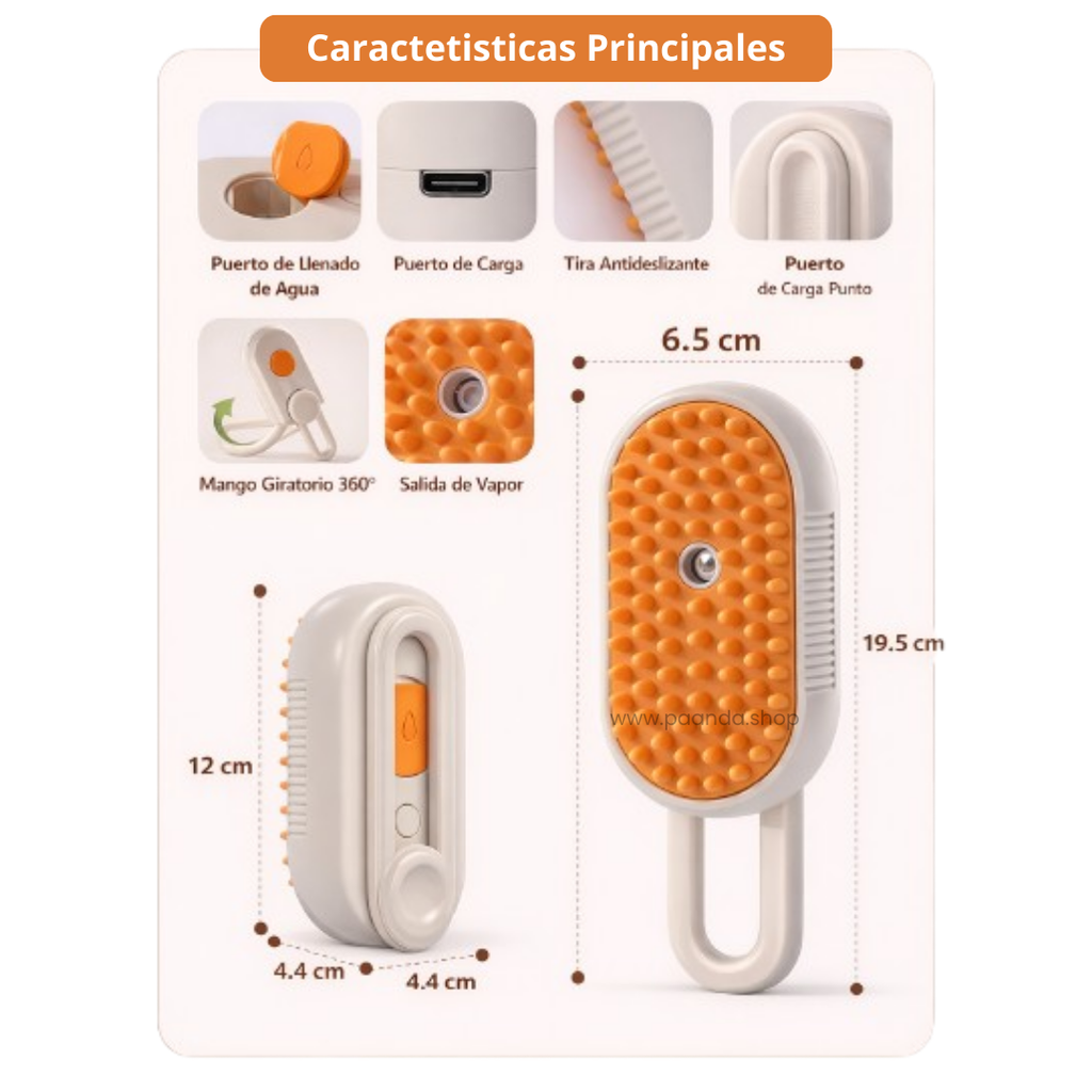 Cepillo de vapor para mascotas