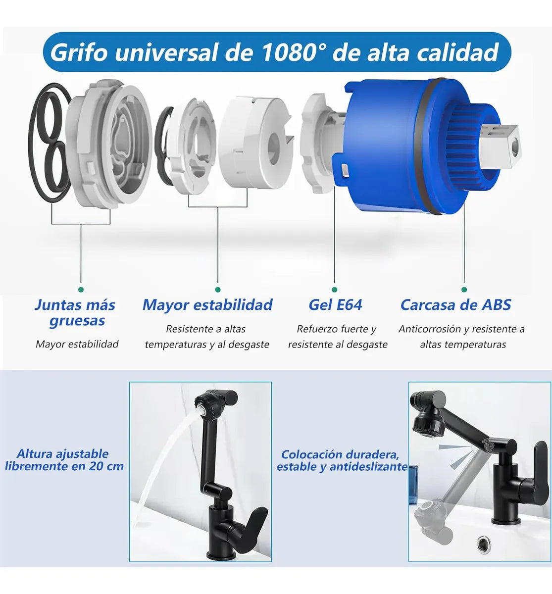 Grifo Flexible de 1080 Grados