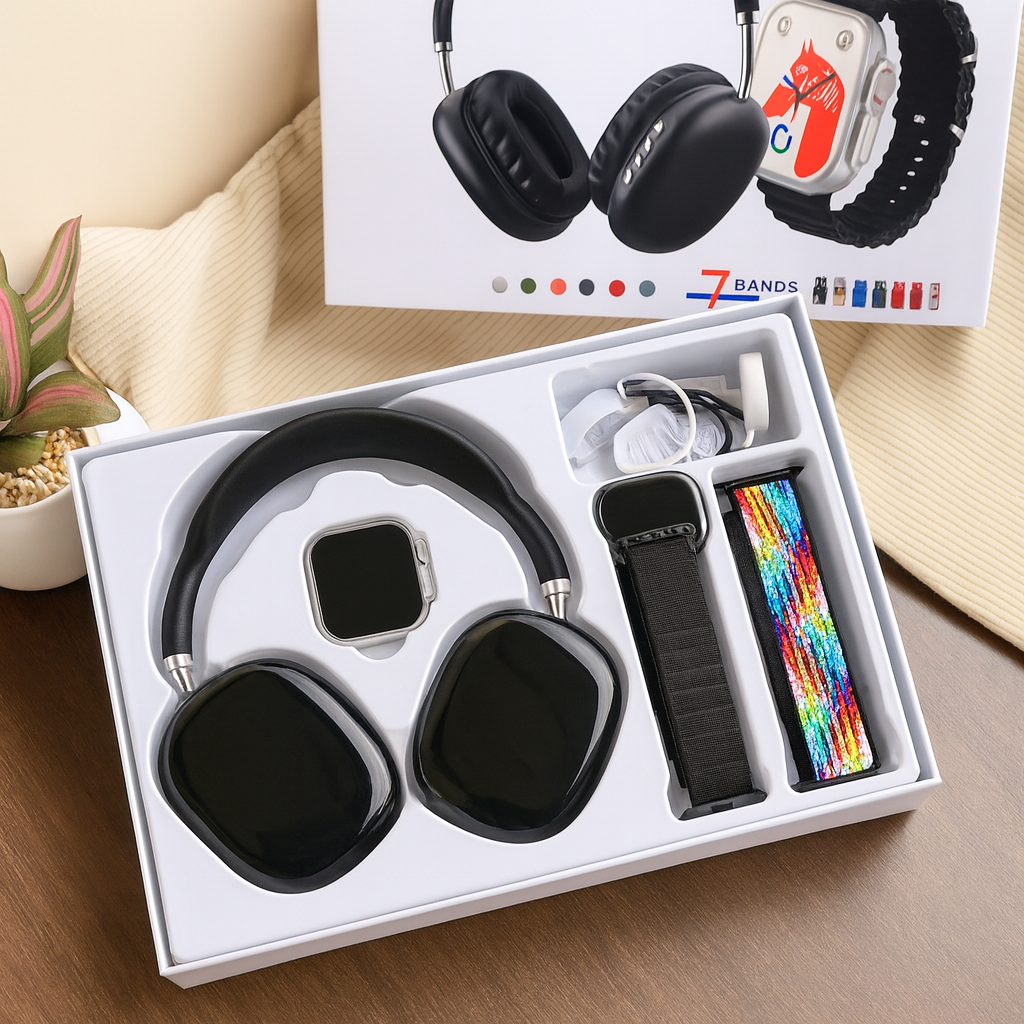 SET SMARTWATCH ULTRA Y AUDÍFONOS BLUETOOTH