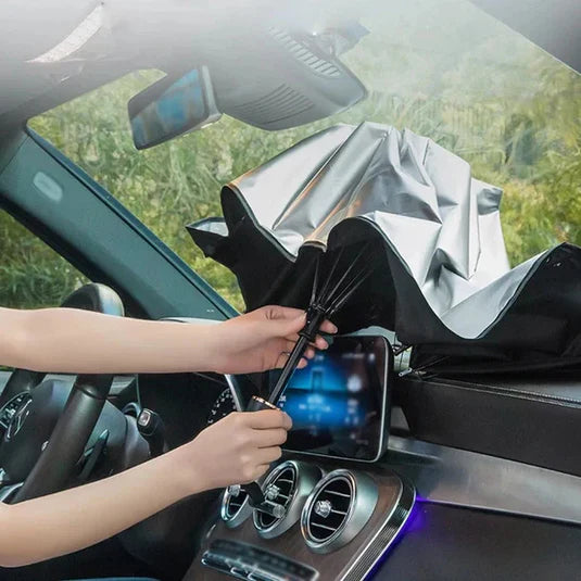 Parasol Retráctil Plegable para Auto 🚗 | Protección Solar y Frescura Instantánea
